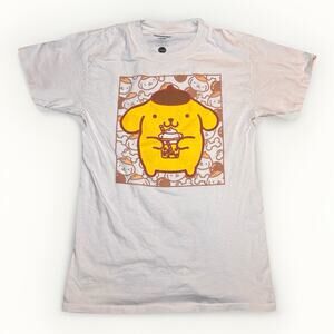 Sanrio Pompompurin Graphic T Shirt White Small 17x26 Short Sleeve